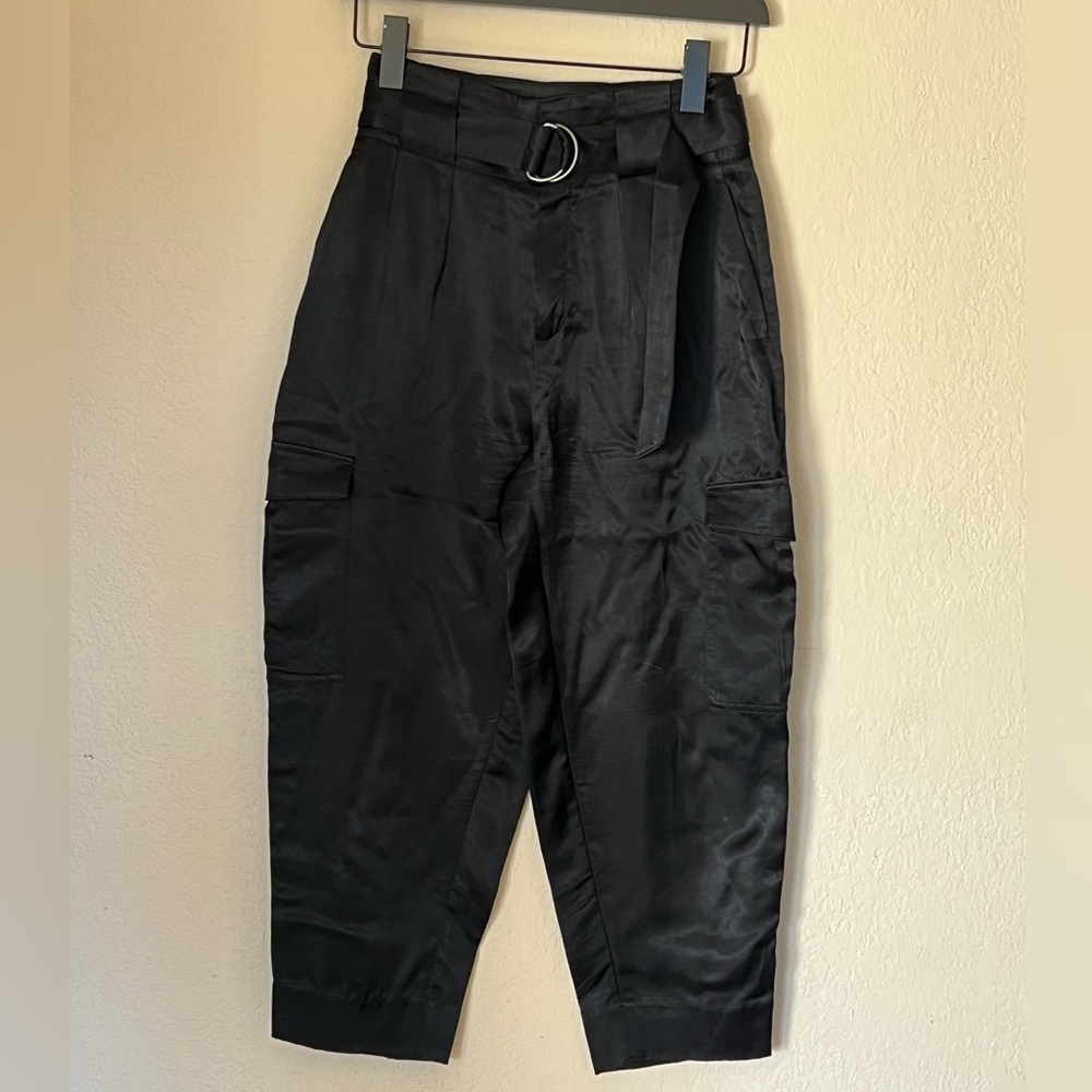 Banana Republic Midnight Blue Satin Belted Pants